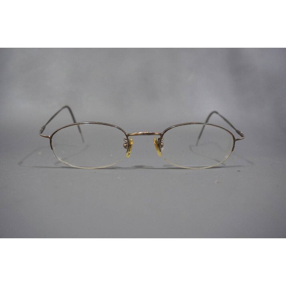 Vintage Nautica N7025 065 Bronze Oval Half-Rim Eyeglasses Frame Italy 49-21-135